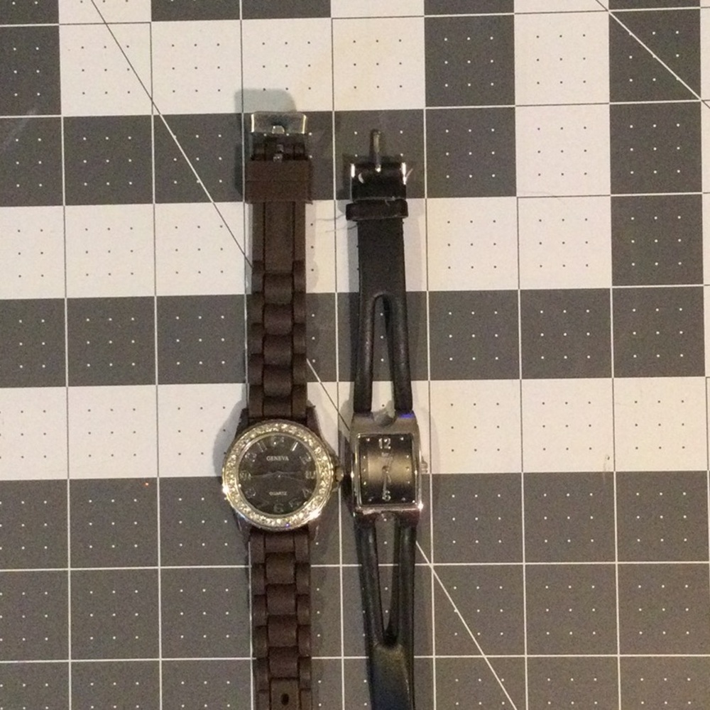 Men's Black and Brown Watch Set